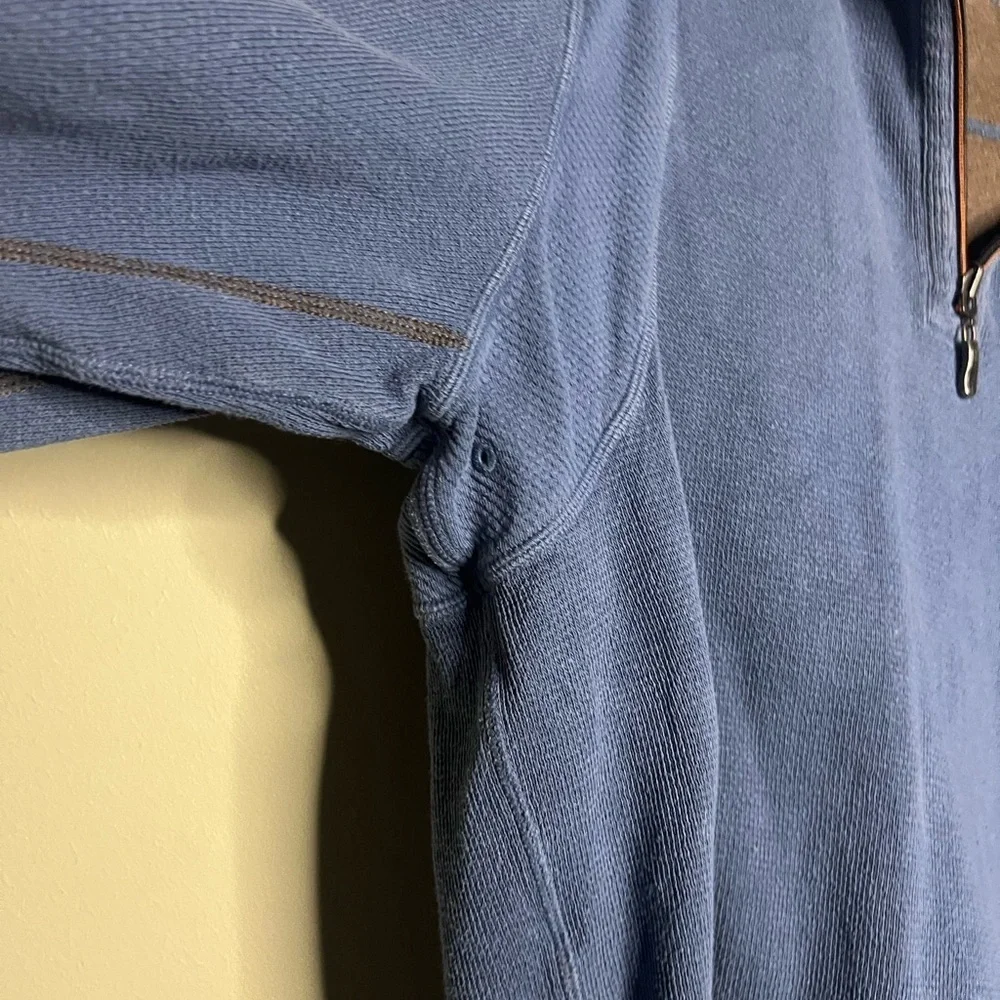 Tommy Bahama Flip shore Half Zip Reversible Pullover Blue Brown L/XL